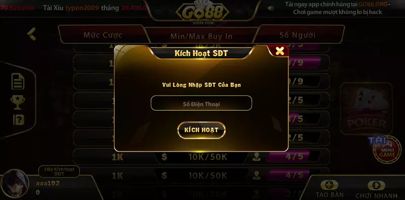 tinh-nang-Poker-Go88